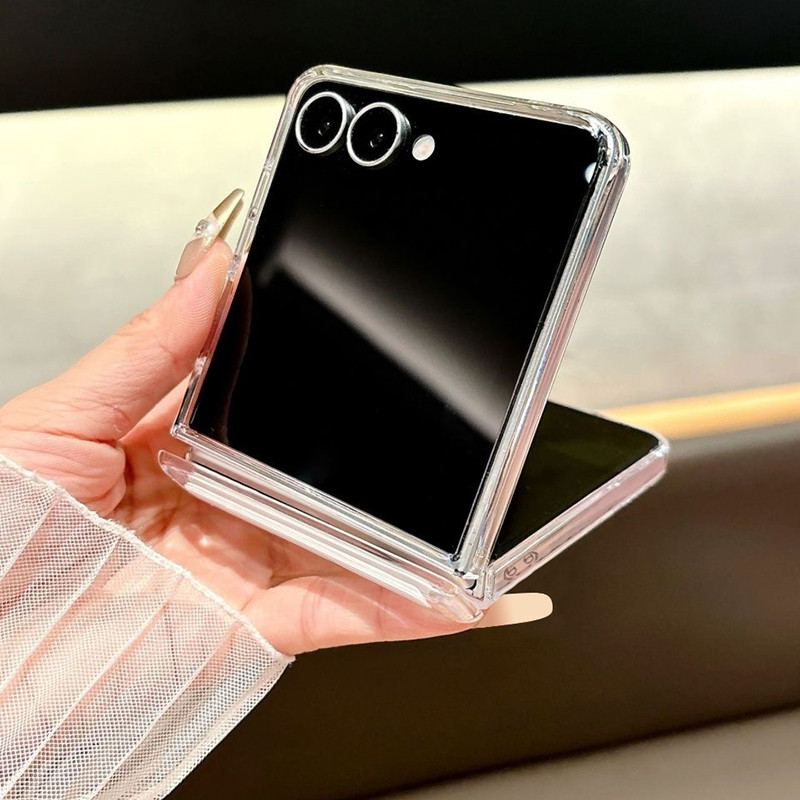 Ốp Điện Thoại Trong Suốt In Hình Bướm Cho Samsung Galaxy Z Flip 7 Flip 6 Flip 5 Flip 7 FE Từ Tính Hấp Phụ Cứng PC Gấp Bao