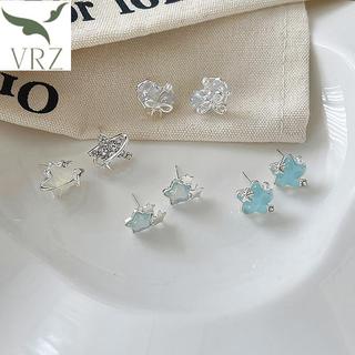 Bfvn 1 Cặp Phong Cách Hàn Quốc Xanh Zircon Ngôi Sao Mặt Trăng Bông Tai Dành Cho Nữ Tinh Tế Ngọt Ngào Dễ Thương Tính Khí Bông Tai Trang Sức Cưới HOT