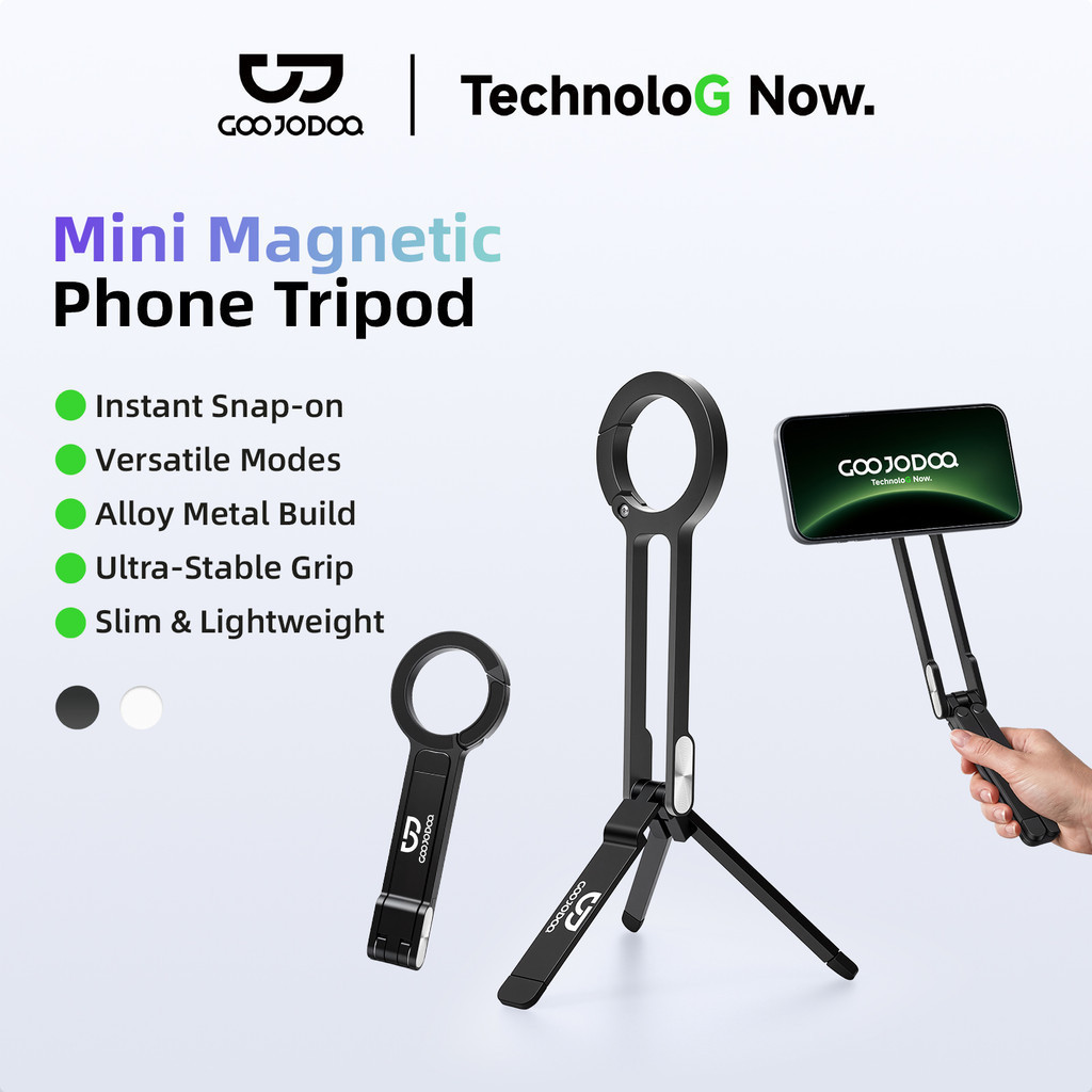 Giá đỡ điện thoại từ tính bằng hợp kim nhôm GOOJODOQ, kẹp di động, có thể gập lại theo bốn chế độ