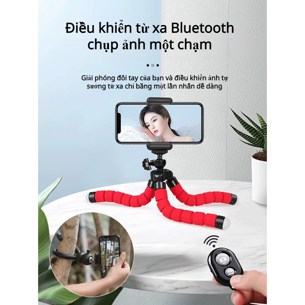 [Chụp ảnh chuyên nghiệp] Giá đỡ điện thoại hình bạch tuộc xoay 360° / Chân máy chống rung / Đế chống trượt dùng để quay video / Giá đỡ điện thoại thông minh khi đi du lịch