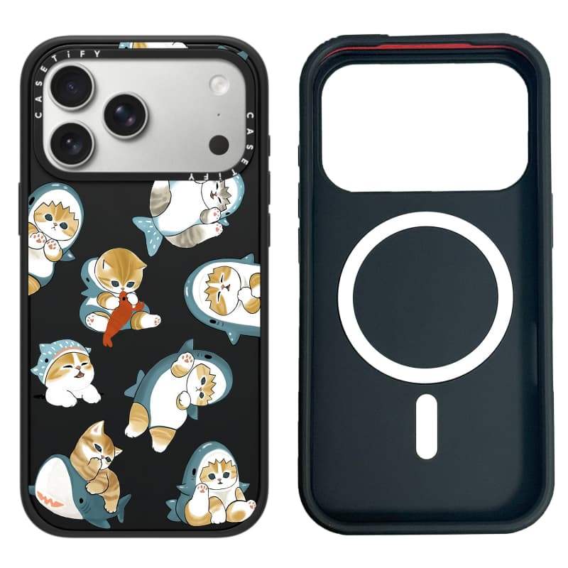 CASECASE X Shark Cat Case Phiên bản vòng máy ảnh màu trắng mờ Đen cứng hút từ tính Vỏ tác động cho Apple IPhone 13 14 15 16 17 Pro Max Air Plus có hộp