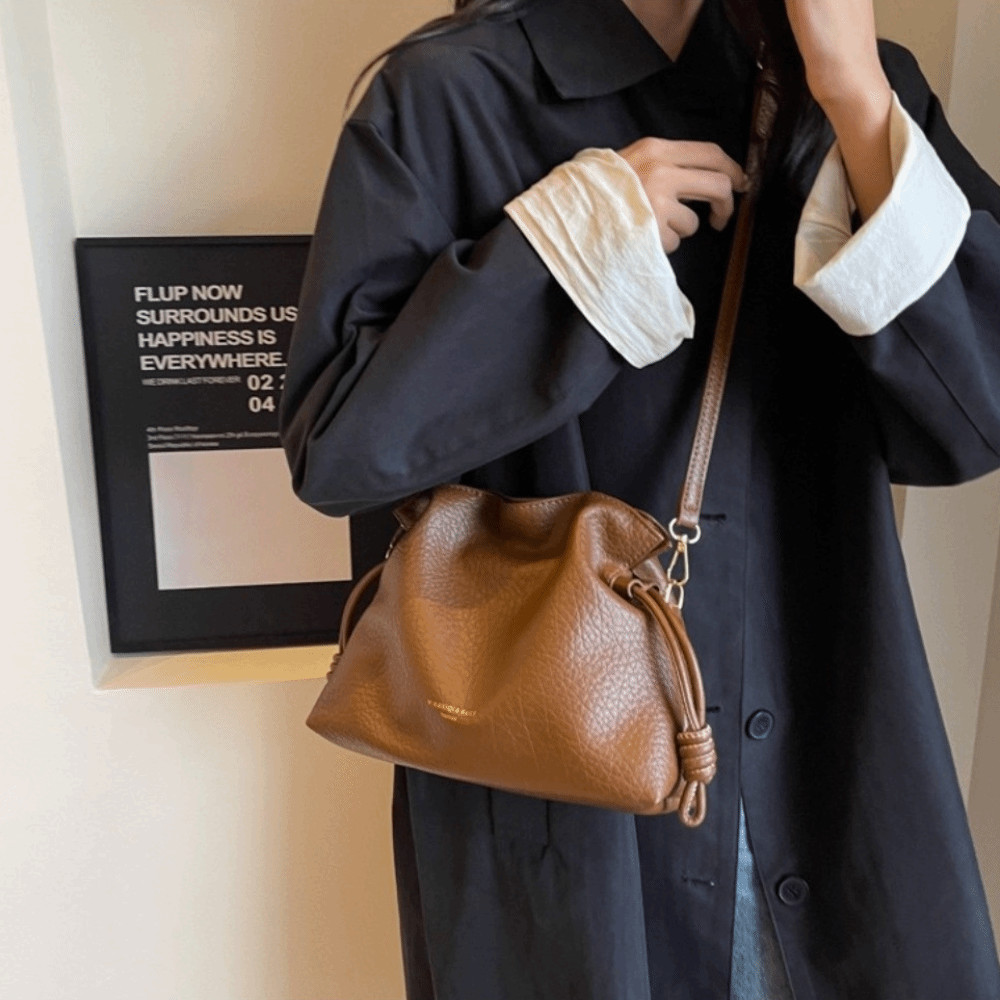 HOBBYIN Slouchy‌ túi đeo vai, túi đeo chéo khóa từ tính, dây rút sang trọng da PU, túi xách nữ đi lại
