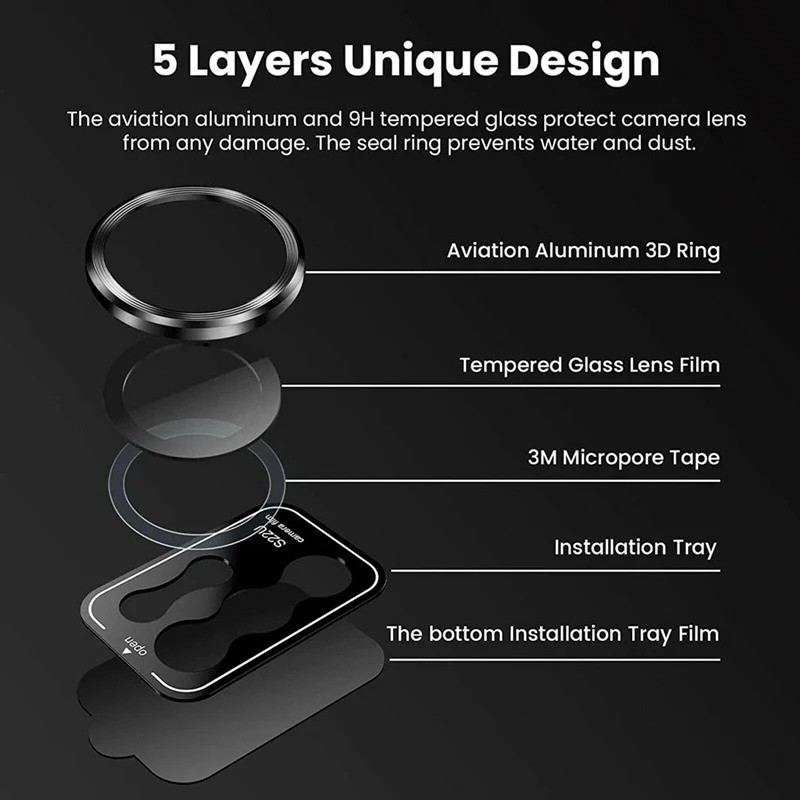 Dành Cho Samsung Galaxy S26 Plus Siêu Hợp Kim Nhôm Ống Kính Máy Ảnh Kính Cường Lực Cho GalaxyS26 GalaxyS26Plus GalaxyS26Ultra Chống Trầy Xước Mặt Sau Điện Thoại Bảo Vệ Ống Kính