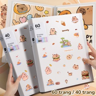 File lá đựng tài liệu A4 trong suốt 40 lá – Tệp đựng hồ sơ học sinh, văn phòng kèm sticker Capybara