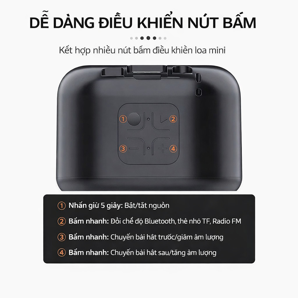 Loa bluetooth mini PKD4 bass mạnh, nghe nhạc pin lâu hỗ trợ thẻ nhớ, USB, kết nối dây máy tính và PC
