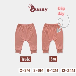 (0-24M) Combo 3 quần đáp đáy măc tã Bunnybaby chất thun lụa mềm siêu co giãn.