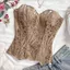 DARON Ren Xương Cá Shapewear, Hoa Rỗng Slim Fit Quần Lót Nữ, Phong Cách Cô Gái Cay Không Tay Điều Khiển Bụng Shapers Ren-up Corset Đi Biển