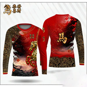 Áo thun dài tay in hình 3D con ngựa - Thời trang Tết Nguyên Đán dành cho nam