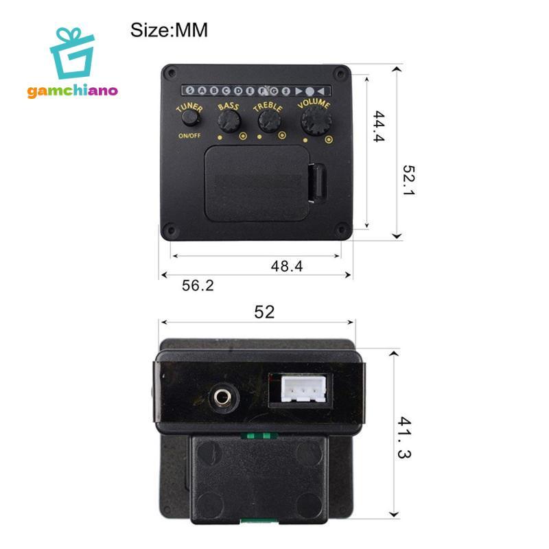 Acoustic Guitar Double Source Pickup 2 Band Equalizer Tuner Hệ Thống Cho Đàn Guitar Dân Gian Tăng Cường Âm Thanh