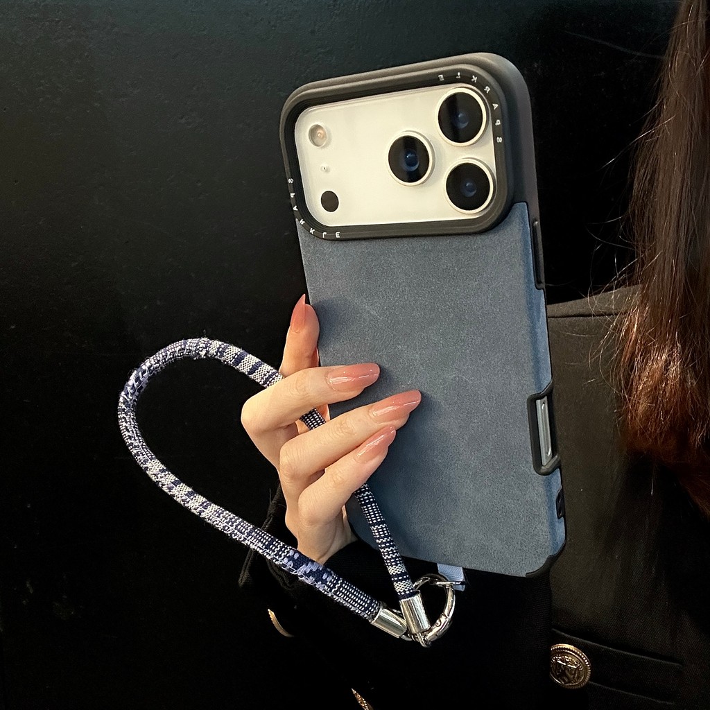 Họa tiết chất lượng cao, màu trơn đơn giản có dây đeo cổ tay Vỏ iPhone phù hợp cho iPhone 17 Pro Max, iPhone 17, 16, 15, 14, iPhone 13