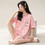 Bộ Đồ Ngủ Trung Đông Mùa Hè Nữ Tay Ngắn Hoạt Hình Giả Cotton Bộ Đồ Ngủ Chui Đầu Loungewear