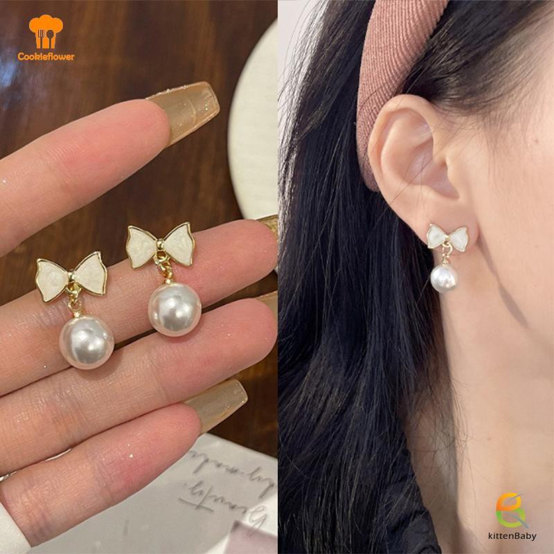 Bông tai nữ phong cách châu Âu - Mỹ, retro sang trọng với hoa ngọc trai thời thượng