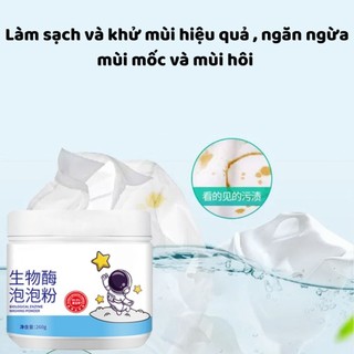 【COD】Bột tẩy trắng enzyme mới, tập trung xử lý vết ố vàng ở cổ áo, tay áo và nách, nâng cao rõ rệt hiệu quả làm trắng.