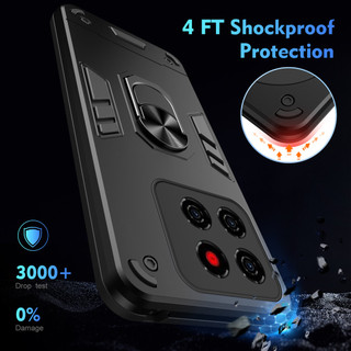 Dành Cho ZTE Blade A56 4G Ốp điện thoại Chiến Binh Thiết Kế Lưng Cứng Có Giá Đỡ Nhẫn Chống Sốc Mềm TPU Nâng Cạnh Mỏng Bao