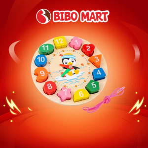 Đồ Chơi Đồng Hồ Hình Chim Cánh Cụt Cho Bé Nhiều Màu Sắc Kích Thích Giác Quan - Bibo Mart