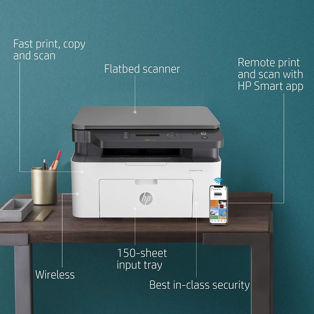 Máy in laser HP 136W (4ZB86A) - In/Scan/Copy - Kết nối Wifi