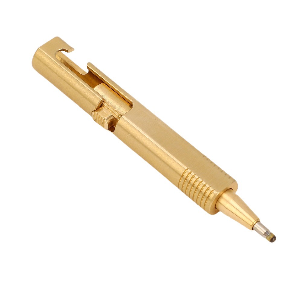 Bút bi Mini TUYỆT VỜI, Bút bi mực có thể thay thế bằng đồng thau, Bút EDC nhỏ gọn bền bỉ Môi trường làm việc