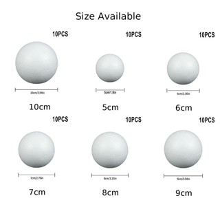 [vn] Tiệc 10 Quả Bóng Xốp Chắc Chắn Cây Tròn Trắng 50-100mm