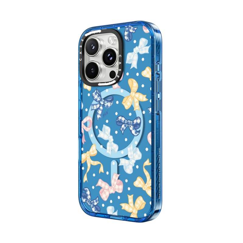 CASECASE X Gingham Nơ Màu Đen / Bầu Trời Xanh / Hồng Fizz Kẹo Bộ Sưu Tập Màu Sắc Trong Suốt Cứng Từ Tính Hút Tác Động Dành Cho Apple IPhone 13 14 15 16 17Pro Max Plus Có Hộp