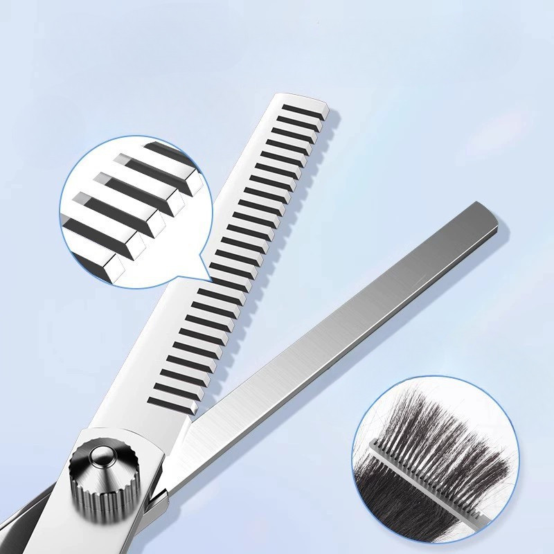 【COD】Bộ kéo cắt tóc chuyên nghiệp gồm kéo thẳng và kéo răng tỉa thưa, đáp ứng mọi nhu cầu tạo kiểu và chăm sóc tóc.