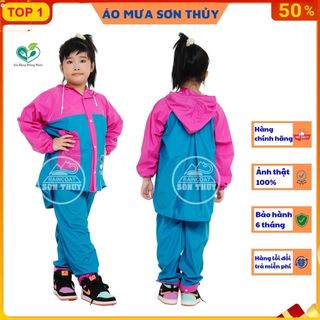 ( CHE CẶP ) Áo mưa bộ trẻ em Sơn Thủy có Lưng che cặp sách, bộ áo mưa dễ thương bằng PVC bé trai bé gái an toàn uminshop