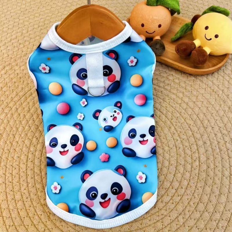 Thú Cưng Chó Mùa Xuân Mùa Hè 3D In Băng Lụa Chống Trơn Áo Vest Quần Áo Maltese Corgi Bichon Nhỏ Vừa Chó