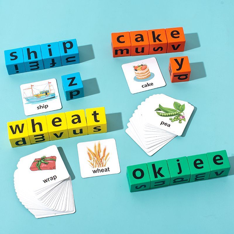 【🇻🇳Có sẵn kho】Kích thước lớn Chữ Chính tả Khối Flash Thẻ Trò chơi Montessori Đồ chơi Từ tiếng Anh Học tập sớm Đồ chơi giáo dục