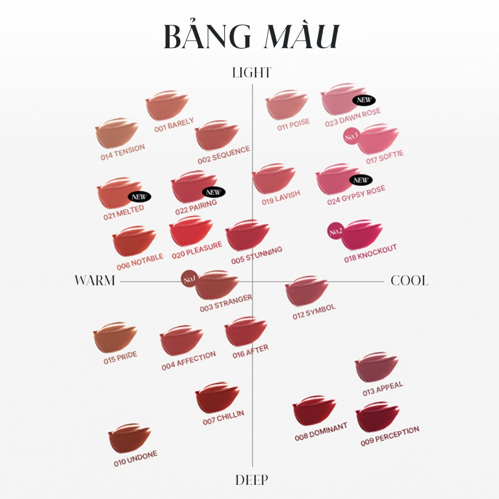 Son Lì MUZIGAE - Môi căng mọng, màu sắc rực rỡ, bền màu suốt ngày