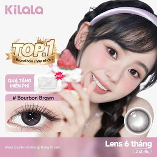 【Deal ưu đãi】Kính áp tròng Kilala màu nâu Bourbon Brown DIA 14.2mm lens cận 6 tháng có độ (0-8) 1 cặp