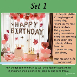 Set bóng bay trang trí sinh nhật người lớn (Tặng kèm số tuổi) DF20