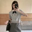 Áo len dệt kim cổ polo phối nơ họa tiết kẻ caro phong cách tiểu thư XIMIMI SP434