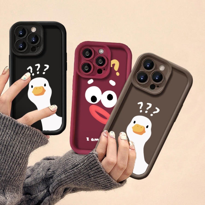 Tương thích với Redmi Note 14S 14 Pro + Redmi K70 K60 K50 K40 K70E K40S Ốp Điện Thoại Hoạt Hình Dễ Thương Dấu Câu Hỏi Vịt Silicon Mềm
