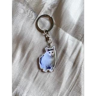 GANTUNGAN KUNCI MEME KUCING KEYCHAIN KUCING LUCU UNIK / GANCI CAT ACRYLIC / GANTUNGAN TAS GAMBAR KUCING - Ngomel