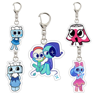 NEW Cross-border Game Dandy's World Scraps World Mini Cute Dandy Vee Shelly Pebble acrylic keychain Pebble Keyrings