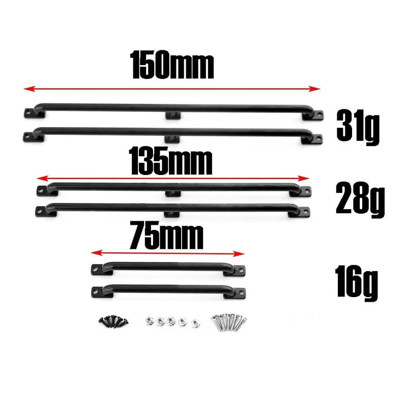 1 / 10 Đa Năng Mô Phỏng Kim Loại Lan can Tay vịn Thanh Vỏ Xe Crossbar Cho SCX10 TRX4 D901 / 10 RC Xe Bánh Xích Xe Nâng Cấp Phần