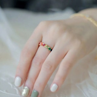 Châu Âu Mỹ ins Phong Cách Mới Nhẫn Zircon Độc Đáo Nữ