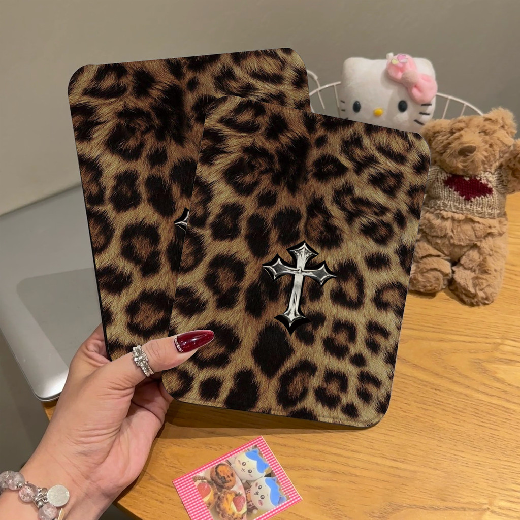 Leopard sọc chéo vật liệu bền đẹp phong cách thời trang cao cấp gấp gương trang điểm