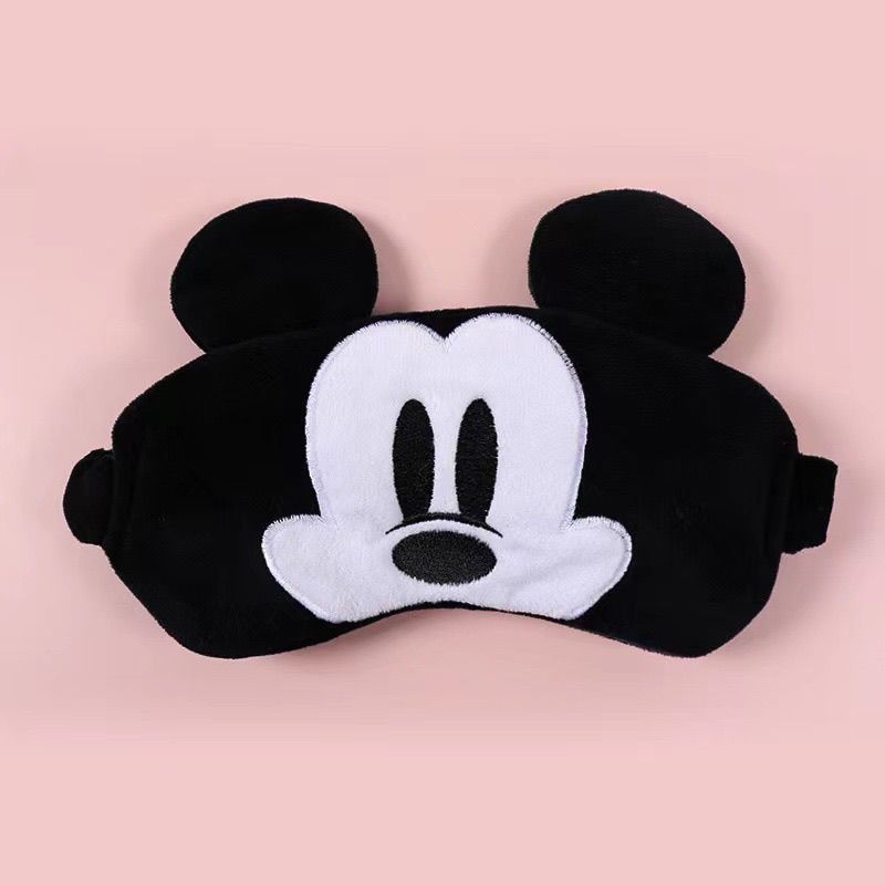 Disney Mặt nạ che mắt Mickey Minnie hoạt hình dễ thương, băng đô tóc 2 trong 1, mặt nạ ngủ công dụng kép