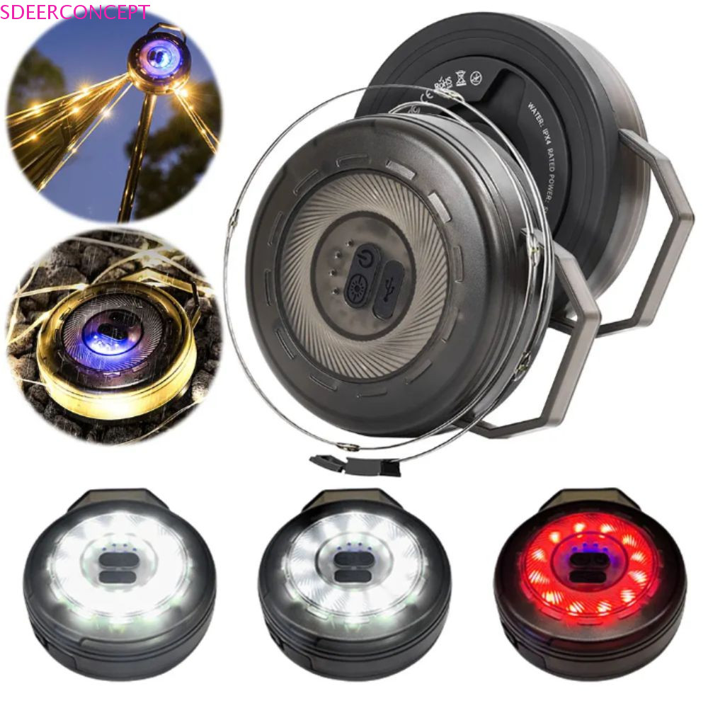 Đèn cắm trại SDEERCONCEPTNR LED dây ngoài trời, tay quay, nguồn tán, dải đèn, kèm băng đo