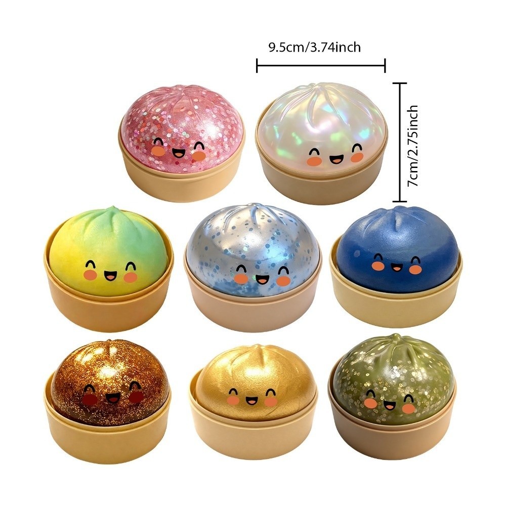 SAIA Bánh Bao Đồ Chơi Squishy, Với Máy Hấp Độ Đàn Hồi Chậm Hấp Nhồi Bông Squishy Pinch Le, Mềm Lấp Lánh Fidget Squishy Đồ Chơi Để Giảm Căng Thẳng Lo Âu