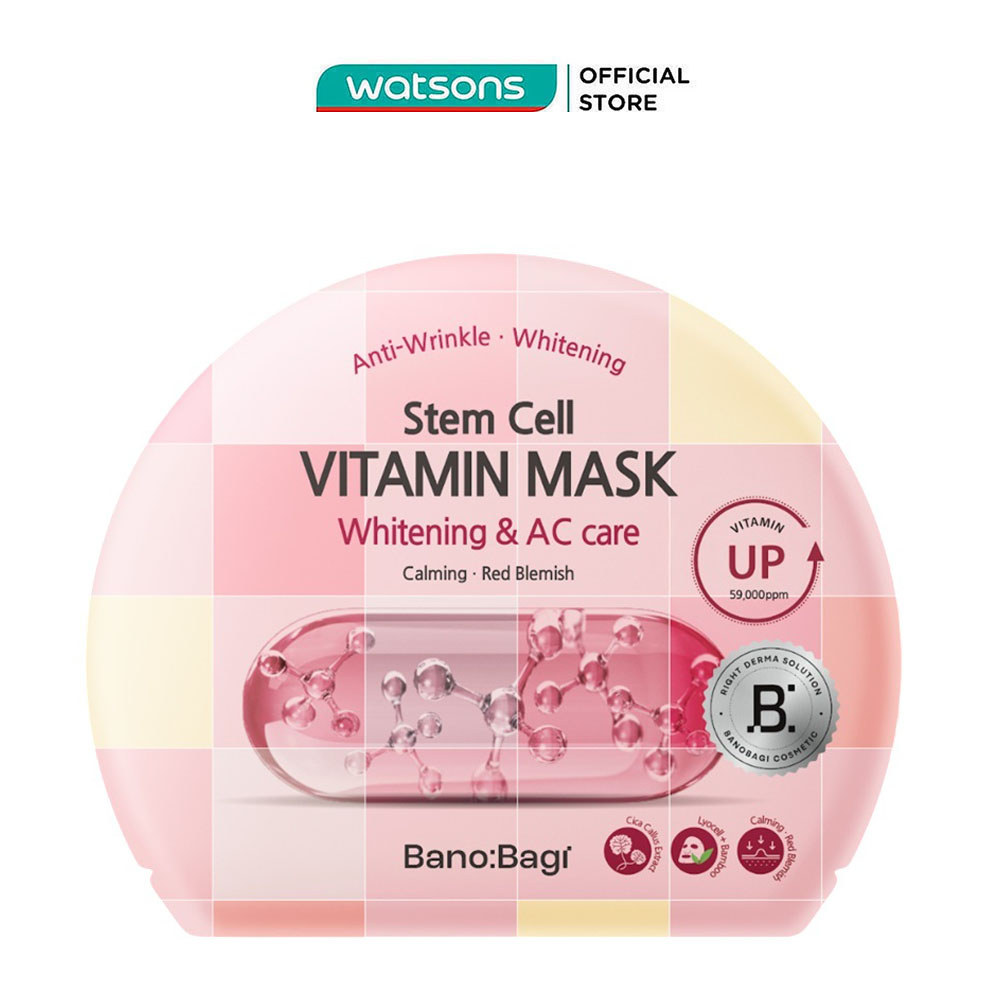 Mặt Nạ Banobagi Stem Cell Vitamin Mask Cấp Ẩm, Sáng Da Cho Da Mụn Whitening & AC Care 30g