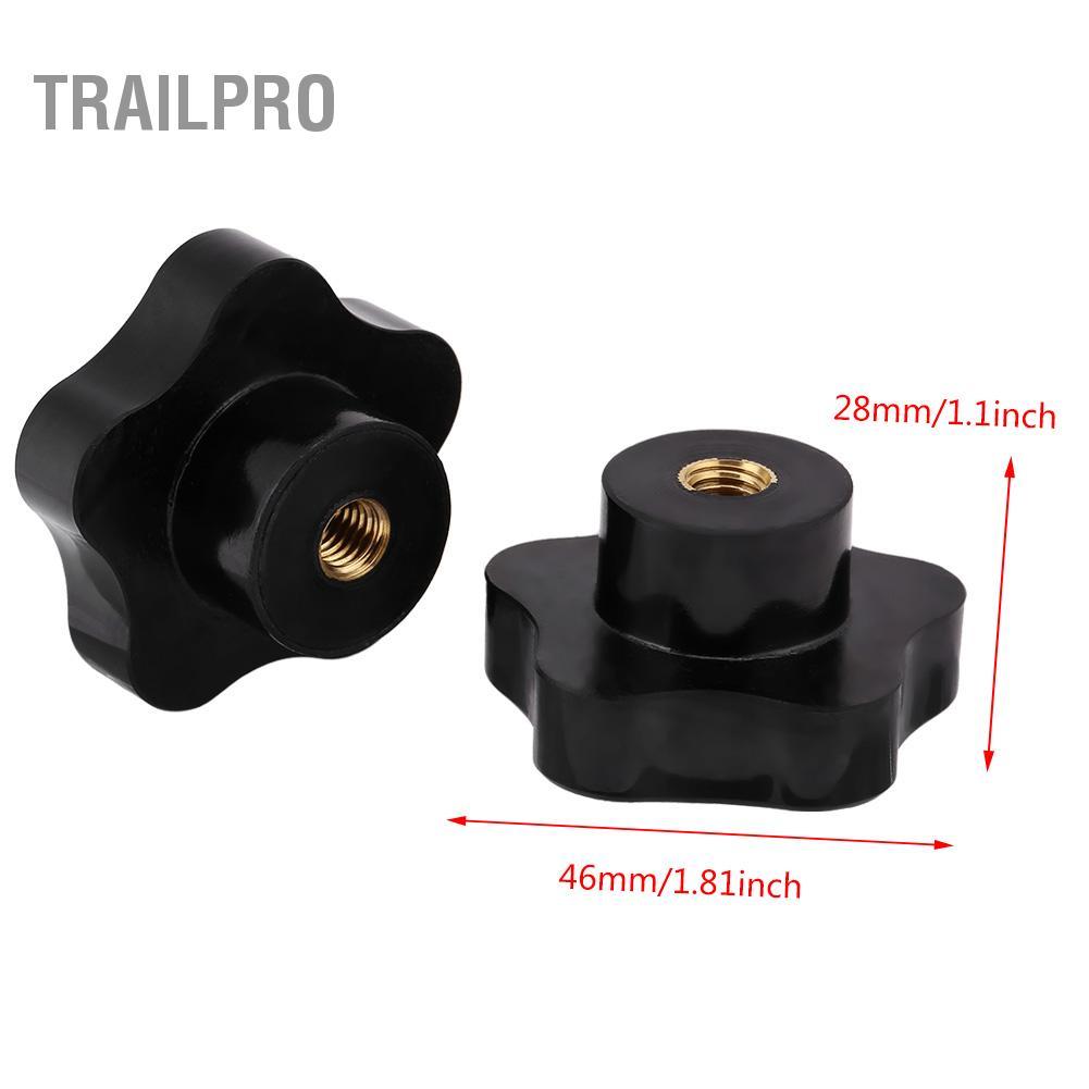 TrailPro Knurled Ren Kẹp Núm 5 Chiếc Hình Ngôi Sao M8 Đa Năng Màu Đen Nhựa Bền Đẹp Tay Cầm Bắt Vít Cho Máy Quá