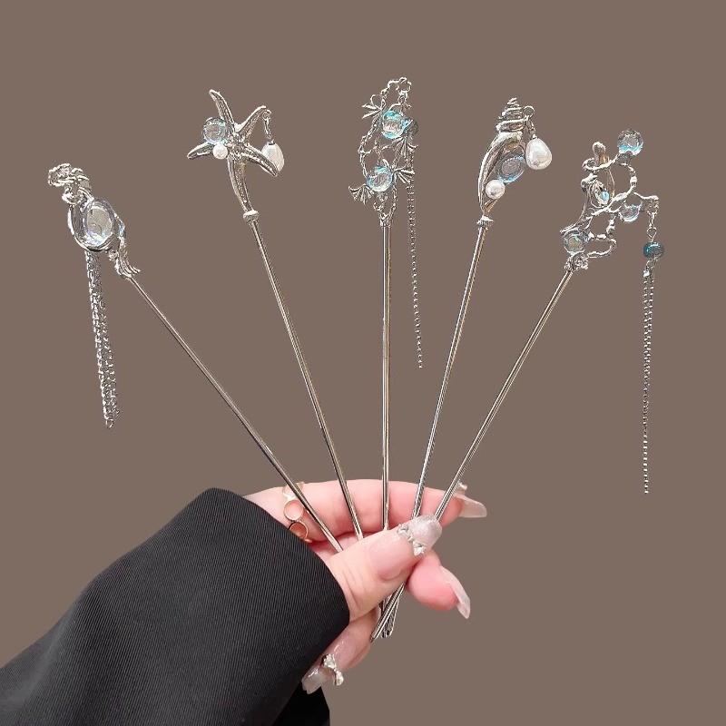 MAUROPOLI Mới Phong Cách Trung Hoa Kim Cương Giả Bướm Tua Rua Kẹp Tóc Nữ Phong Cách Quốc Gia Phong Cách Mới Đơn Giản Kẹp Tóc Mát Kẹp Tóc Mũ Đội Đầu