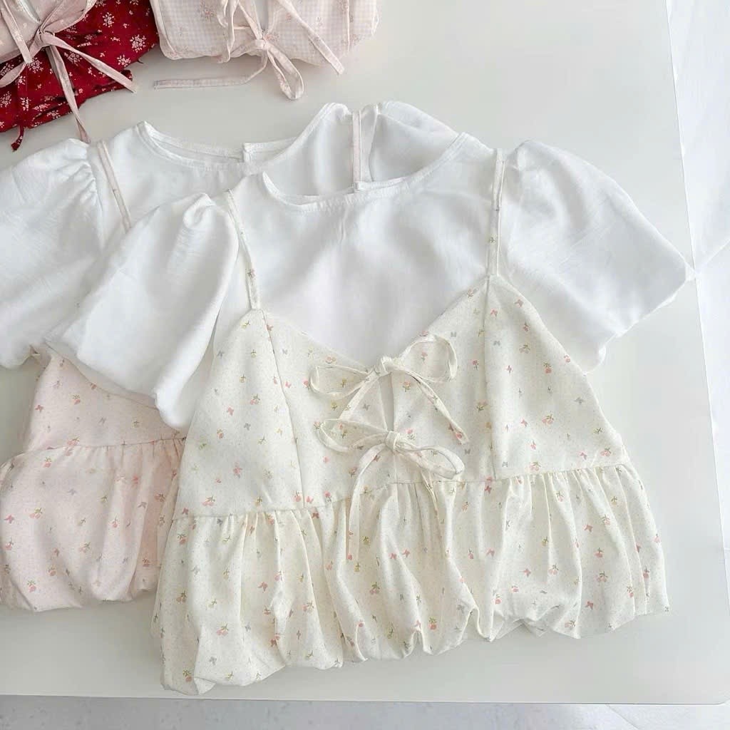 SET ÁO HOA NHÍ + SƠMI TAY PHỒNG DỄ THƯƠNG 12 THÁNG SÁU CLOTHING MA818244444