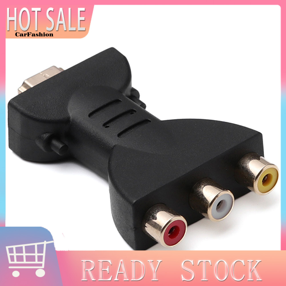 < CarFashion > Bộ chuyển đổi Video âm thanh AV tổng hợp từ nam sang 3 RCA cho TV