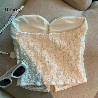 LUImo Nữ Ren Gợi Cảm Crop Strapless Có Đệm Ngực Mùa Hè Sang Trọng Đảng Câu Lạc Bộ Áo SBS