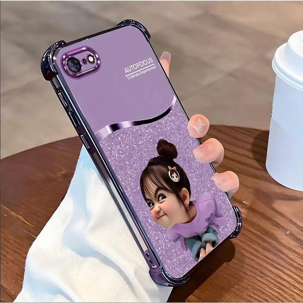 Ốp TPU trong suốt cho iPhone 8 nữ, thiết kế mới, giá hợp lý, bền, chống rơi trượt, hạn chế vân tay