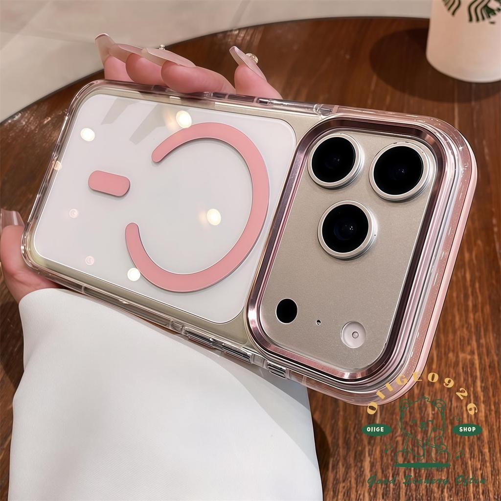 【 Ốp lưng iPhone17 】 Vỏ điện thoại từ tính acrylic pha lê màu iphone17 Pro Max 16 15 14 13 12 cho vỏ iPhone Vỏ mềm silicon TPU chống sốc