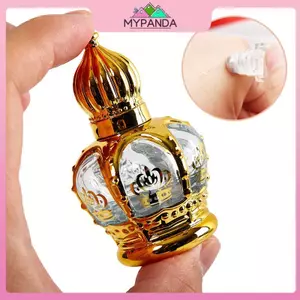 MYPANDA 15ml Chai lăn hình vương miện vàng đóng chai nước hoa du lịch di động Mạ điện chạm khắc chai rỗng.