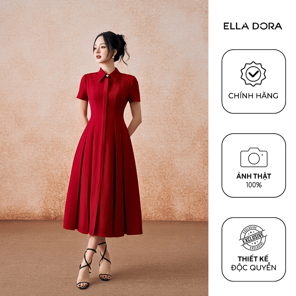 Đầm xếp ly ELLA DORA thiết kế bổ mảnh  form ôm dáng dài thanh lịch trẻ trung [D275]